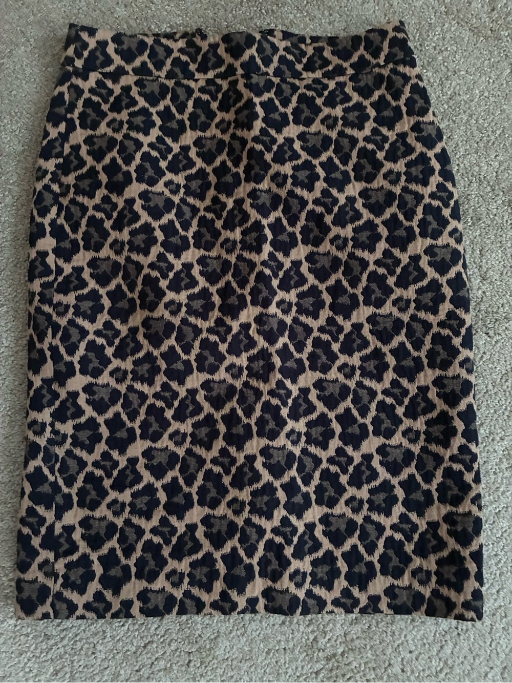 Talbots Petite Leopard Waistband Skirt - Black & Tan